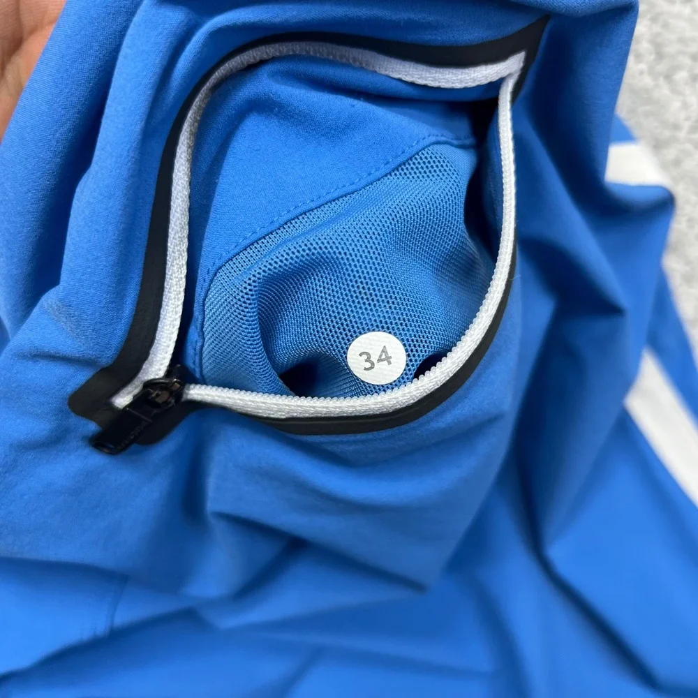 Lululemon Board Shorts Mens 34 Blue White Stripe Swim Trunks Surf Drawstring